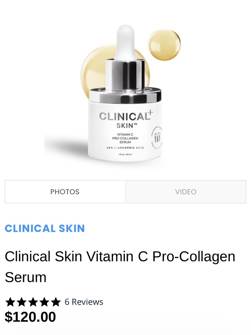 Clinical+ Skin Vitamin C Pro-Collagen Serum